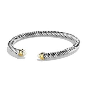 David Yurman Cable Classics Bracelet with Pearls and 14K Yellow Gold